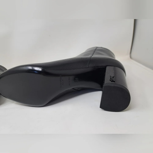 NWT Saint Laurent Paris LouLou 70 Zip Booties Ankle Boots Black Leather 38EU 8US - Picture 14 of 16